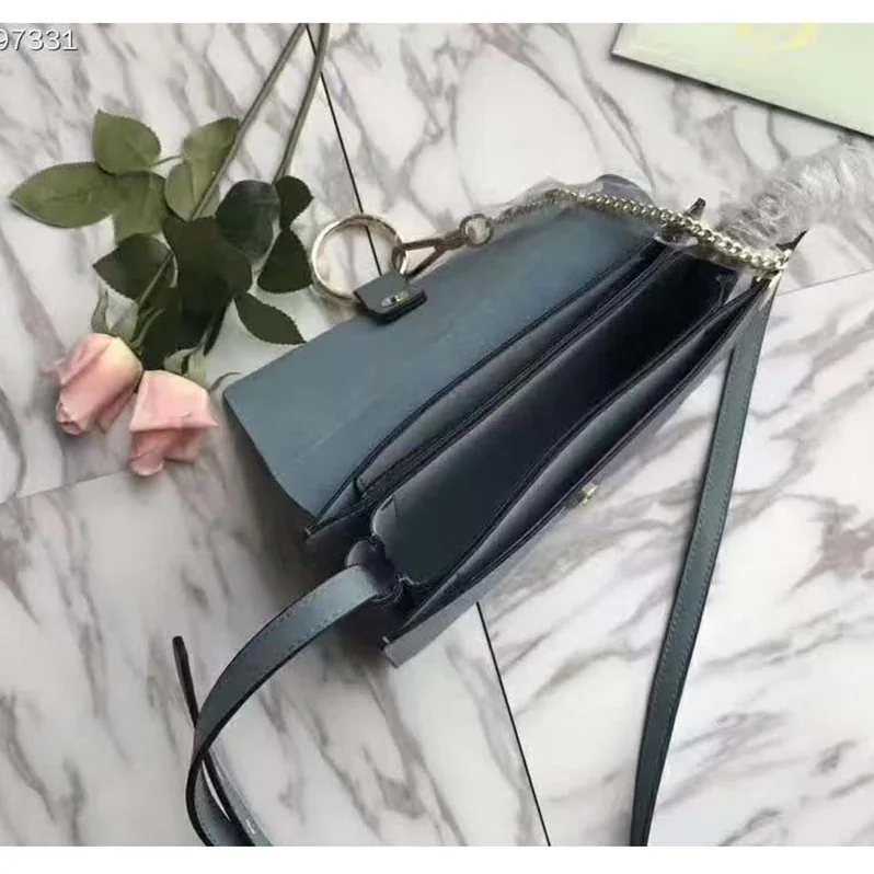 Chloe Faye Small Shoulder Bag in Smooth & Suede Calfskin in Blue Chloe Faye Small Shoulder Bag in Smooth & Suede Calfskin in Blue