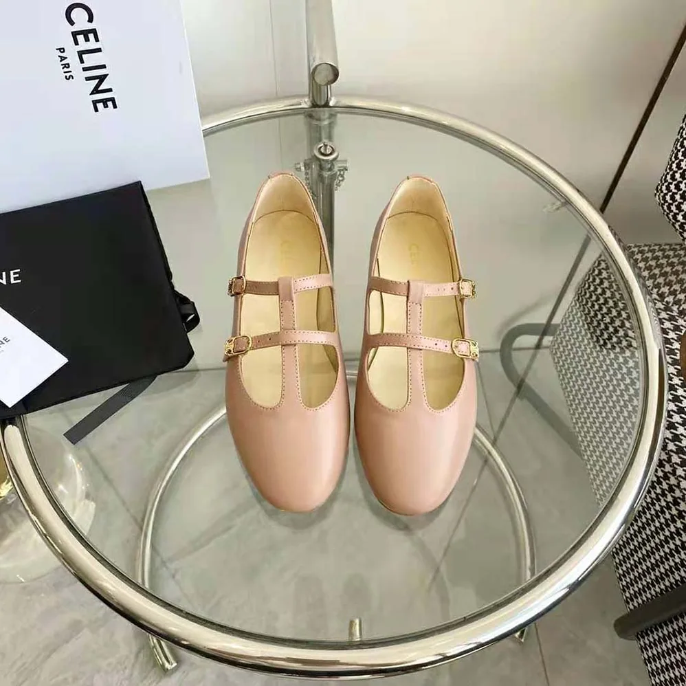 Celine Les Ballerines Celine Double Strap Mary Jane in Lambskin for Women