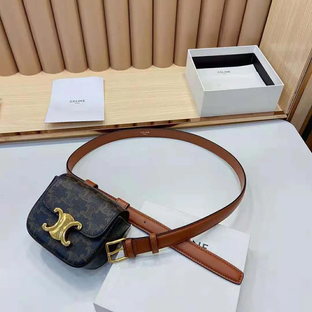 Celine Belt Bag Triomphe Belt in Triomphe Canvas and Calfskin for Women Celine Belt Bag Triomphe Belt in Triomphe Canvas and Calfskin for Women
