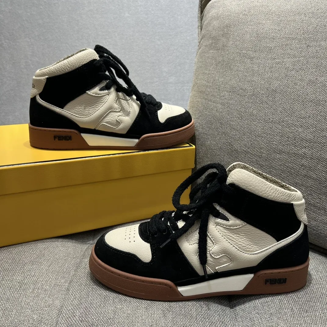 Fendi FD Fendi Match Lace-Up Hight-Tops Sneakers Black 8E8358AHH2F1FZB Fendi FD Fendi Match Lace-Up Hight-Tops Sneakers Black 8E8358AHH2F1FZB