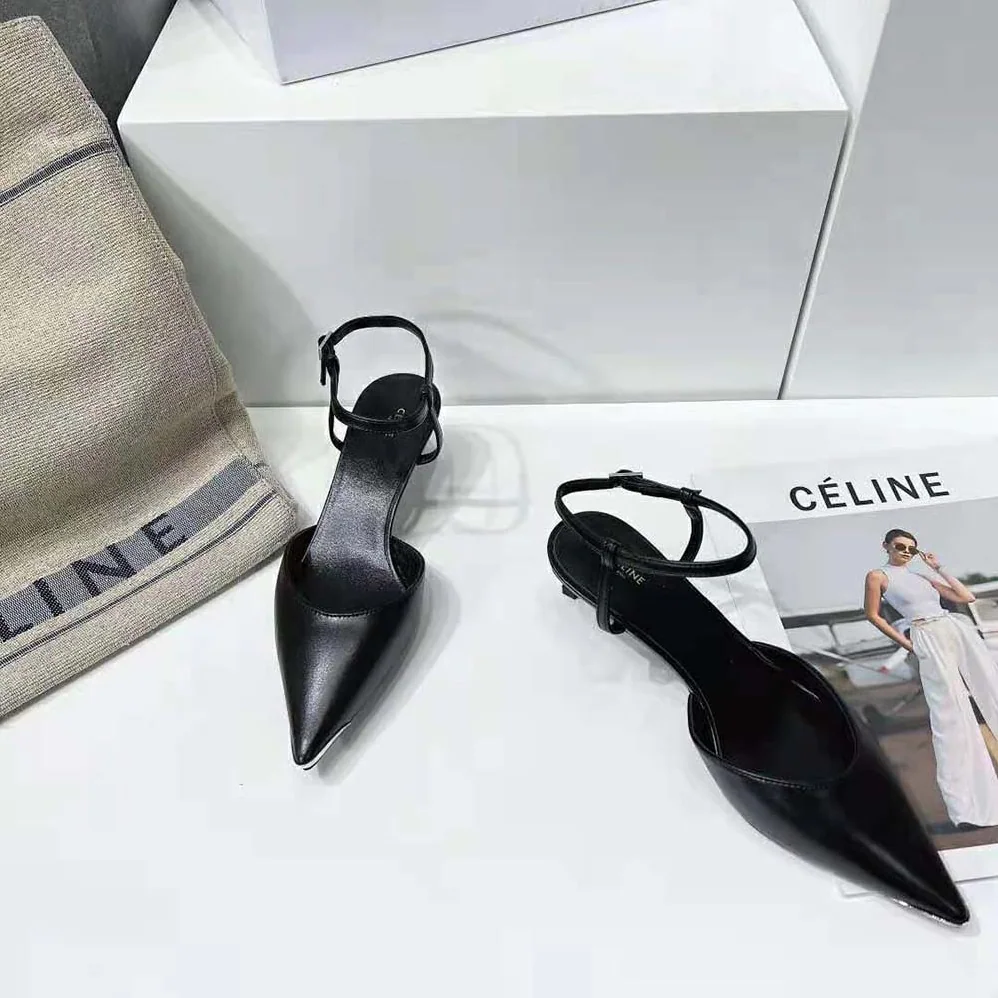 Celine Kitten Metal Toe Pump in Calfskin for Women in Black Celine Kitten Metal Toe Pump in Calfskin for Women in Black