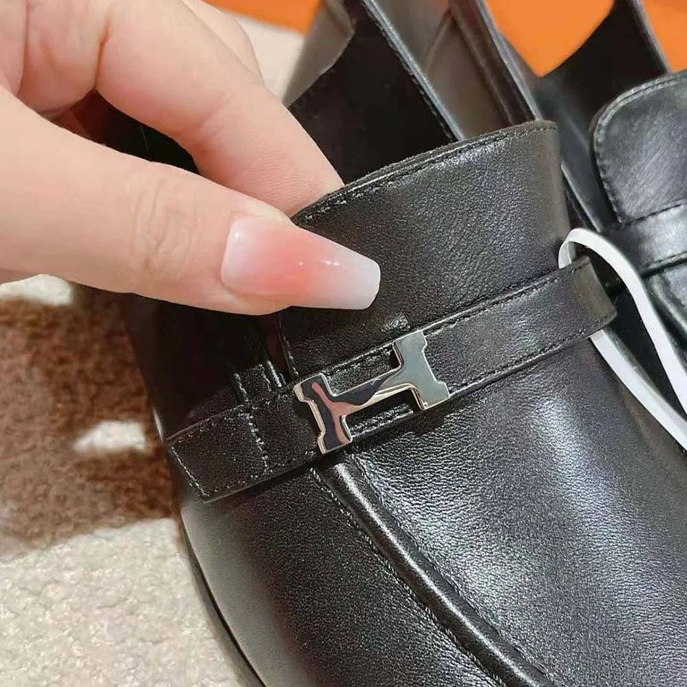 Hermes Infinie 50 Pump in Goatskin-Black H241046Z for Women