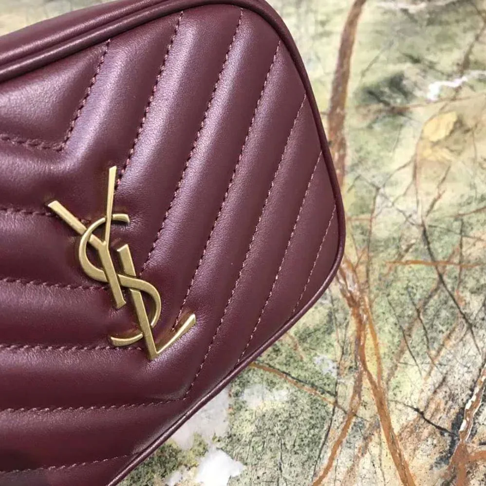 Saint Laurent YSL Lou Camera Bag Matelasse Leather for Women in Maroon