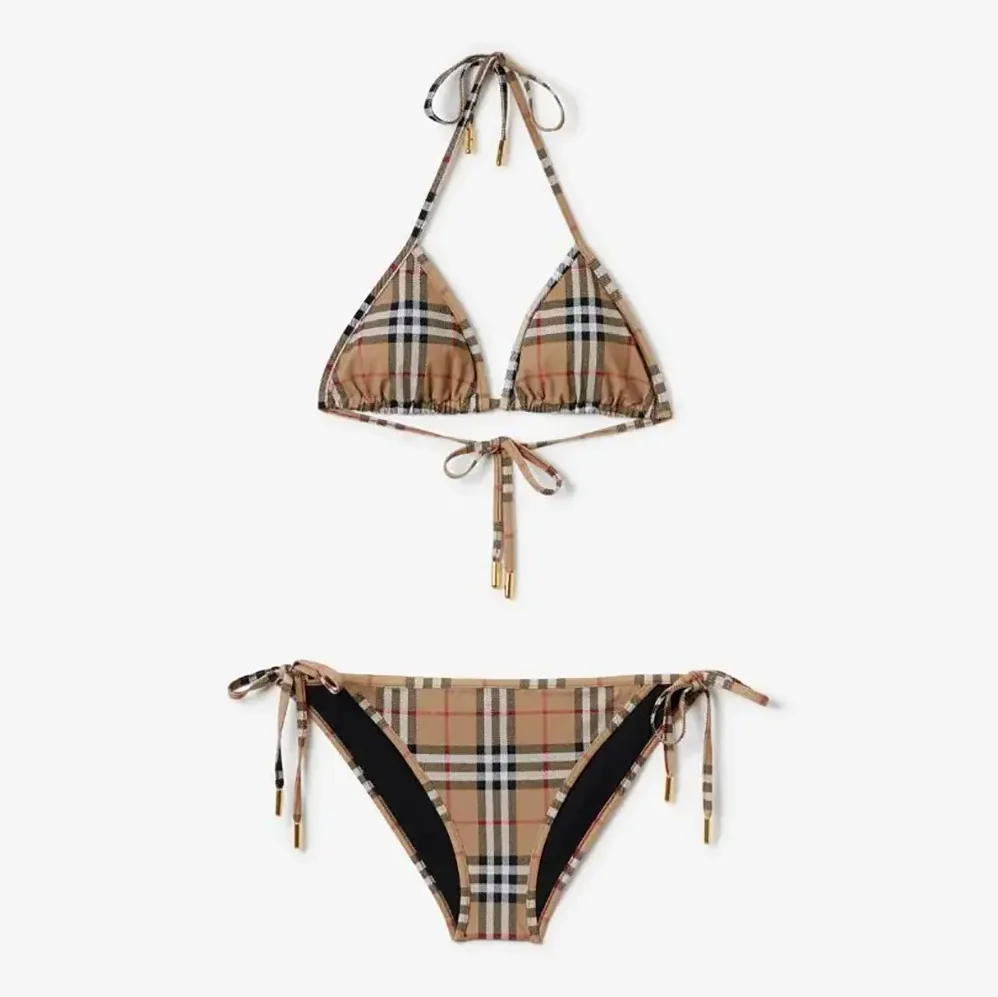 Burberry Check Triangle Bikini for Women Burberry Check Triangle Bikini for Women