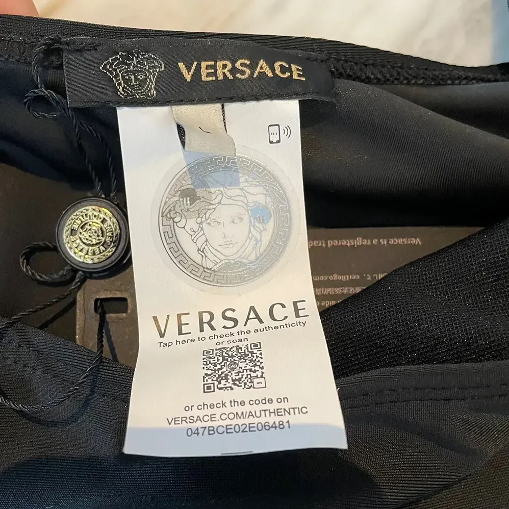 Versace Greca Border One Piece Swimsuit for Women in Black