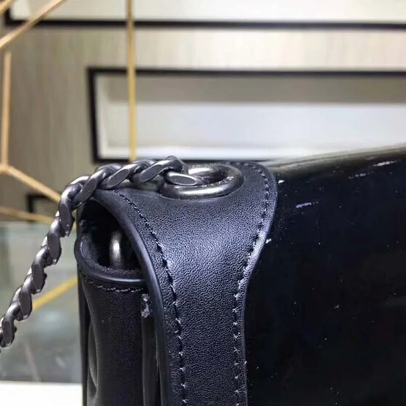 Saint Laurent YSL Book Bag in Patent Leather for Women in Black Saint Laurent YSL Book Bag in Patent Leather for Women in Black