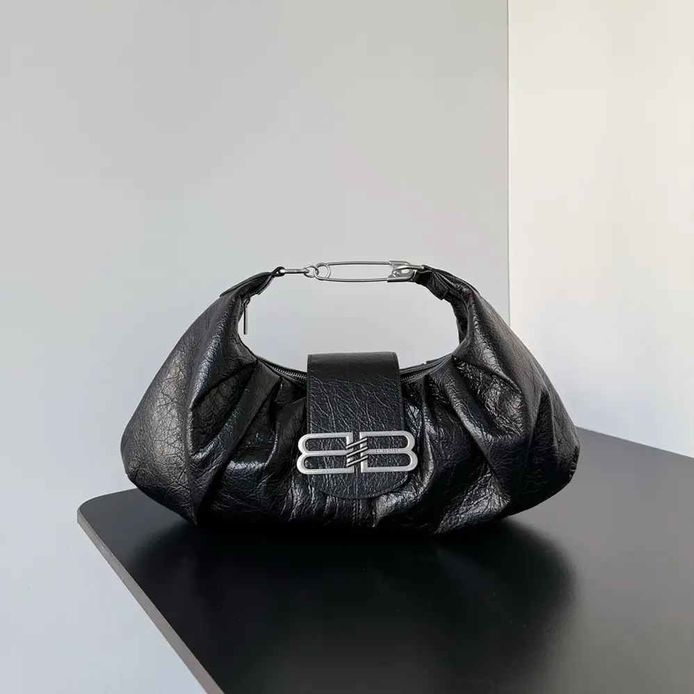 Balenciaga Pamela Shoulder Bag Medium in Black Arena lambskin for Women