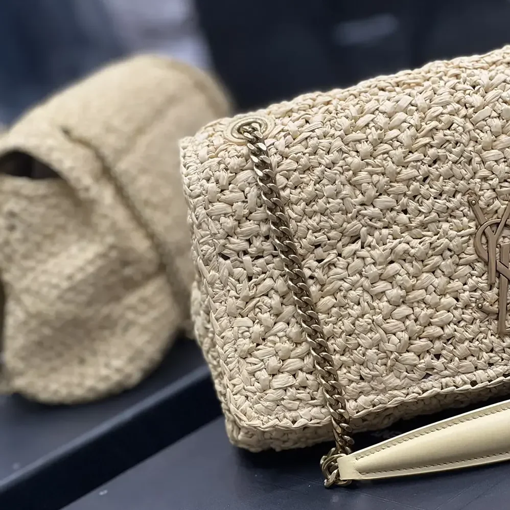 Saint Laurent YSL Jamie Medium in Raffia for Women