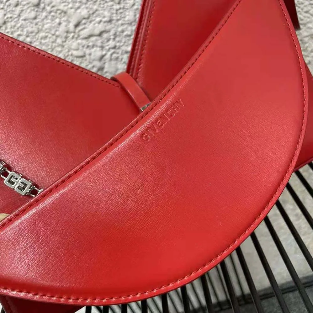 Givenchy Small Cut Out Bag in Box Leather with Chain for Women in Red