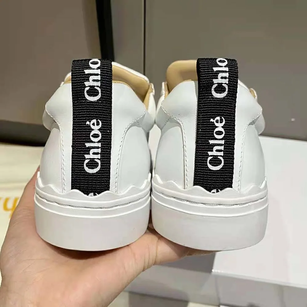 Chloe Lauren Sneaker in Smooth Calfskin for Women in White Chloe Lauren Sneaker in Smooth Calfskin for Women in White