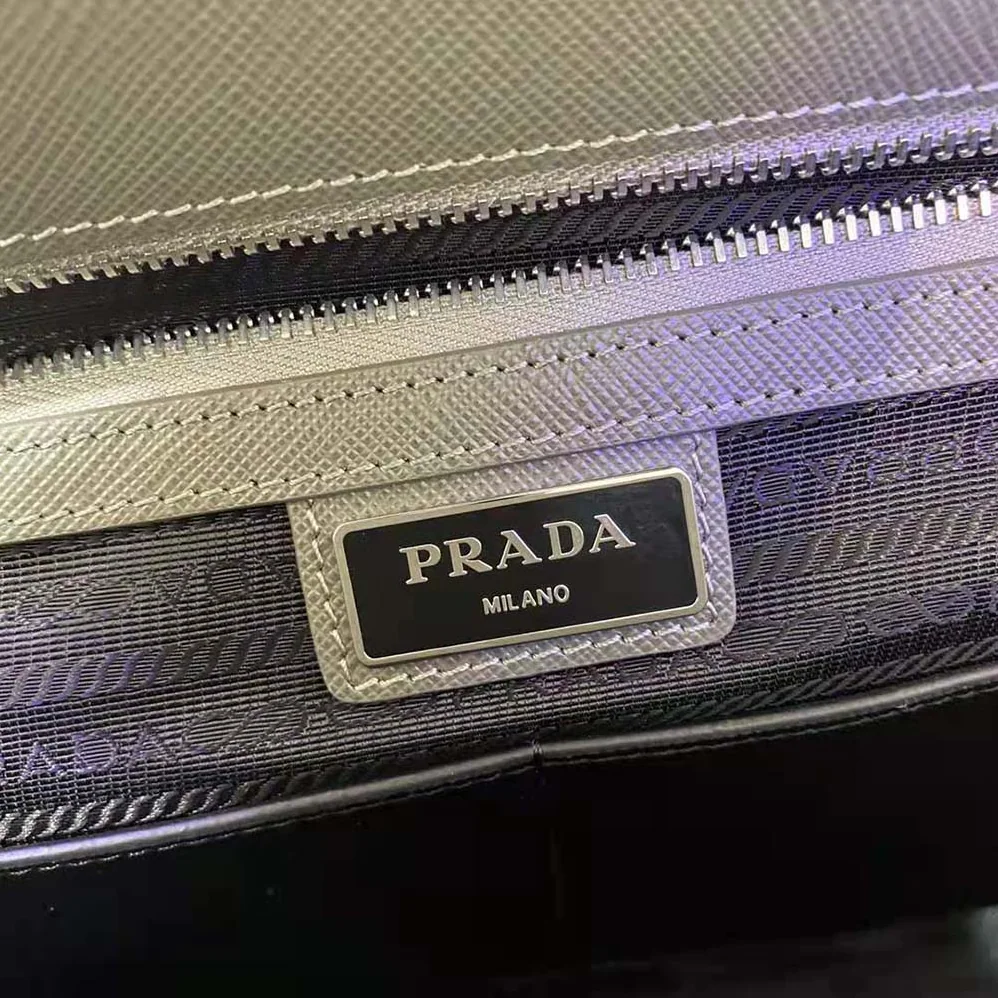 Prada Saffiano Leather Prada Galleria Bag for Men in Silver
