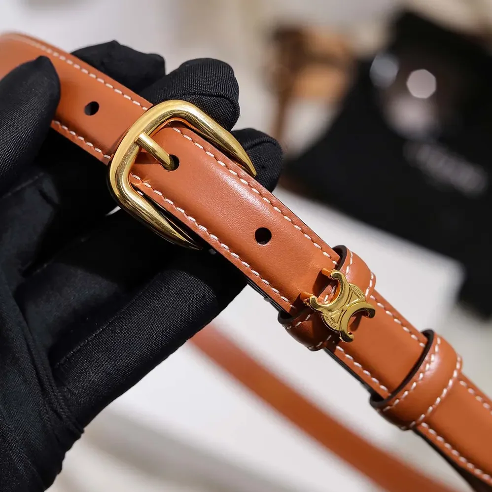 Celine Vivienne Belt 25Mm In Natural Calfskin for Women in Tan Celine Vivienne Belt 25Mm In Natural Calfskin for Women in Tan
