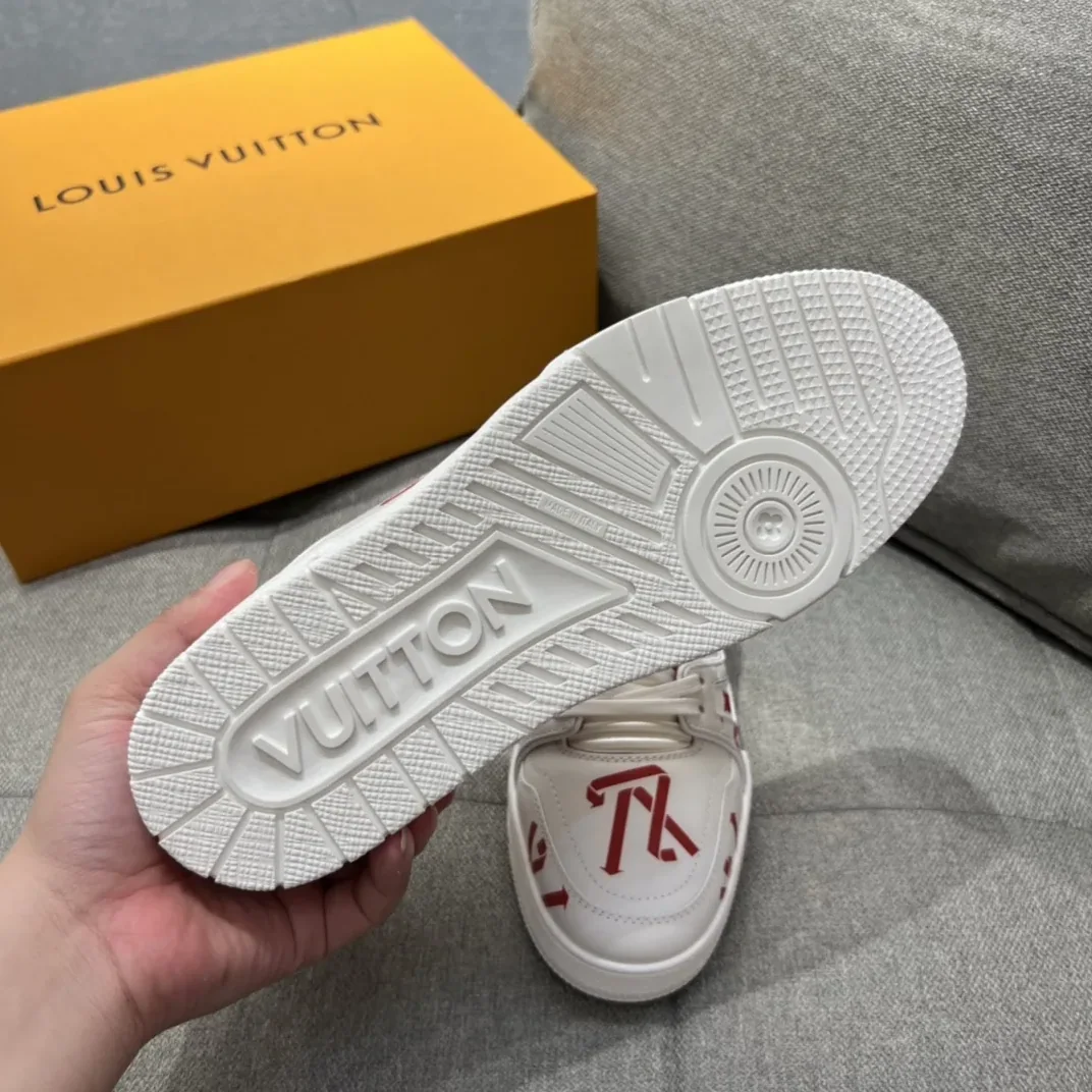 Louis Vuitton LV Trainer Sneaker Red LV 1AAGYR Louis Vuitton LV Trainer Sneaker Red LV 1AAGYR