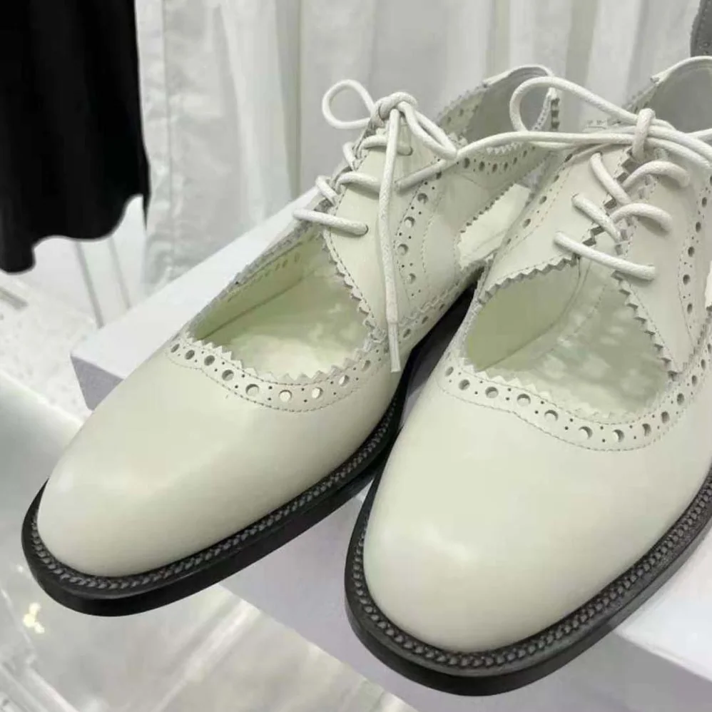 Dior Teddy-d Derby White Perforated Calfskin for Women