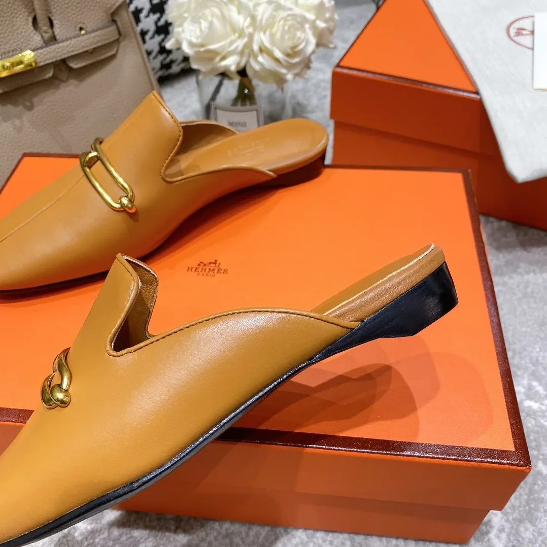 Hermes Esmee Mule Brown Hermes Esmee Mule Brown