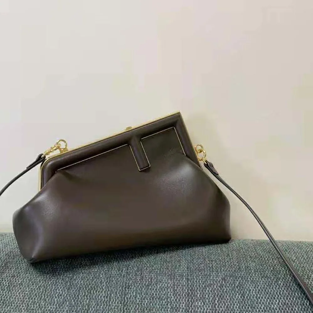 Fendi First Small Dark Brown Leather Bag for Women