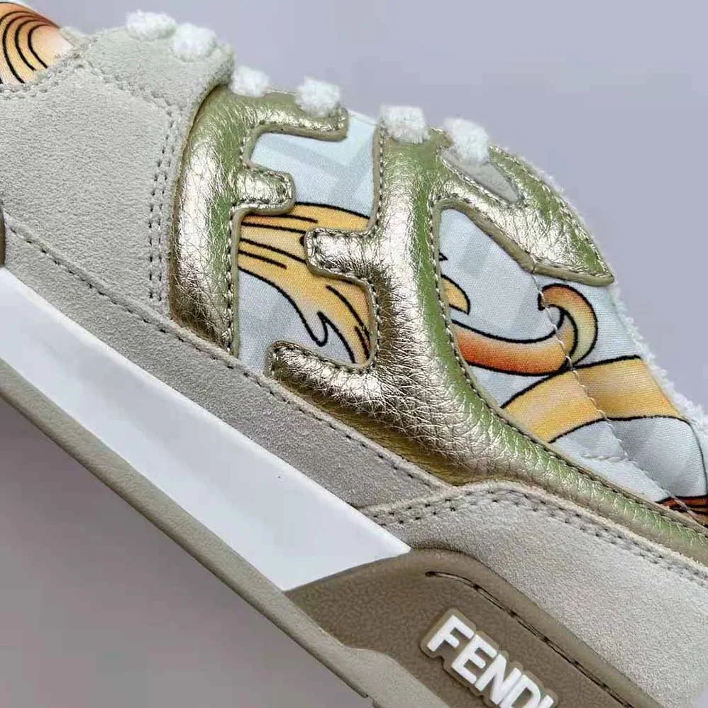 Fendi Match Fendace Beige Suede Low for Unisex in Tops Fendi Match Fendace Beige Suede Low for Unisex in Tops