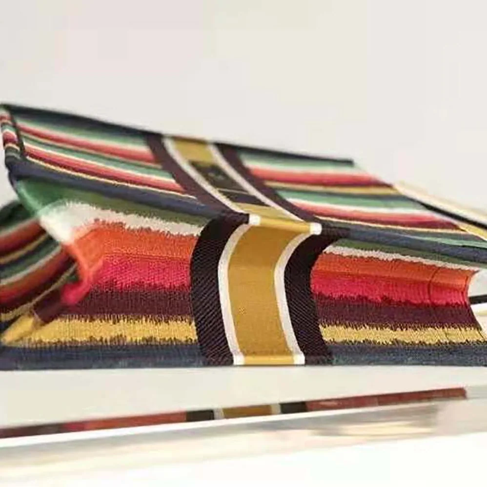 Dior Dior Book Tote Multicolor D for Women in Stripes Embroidery