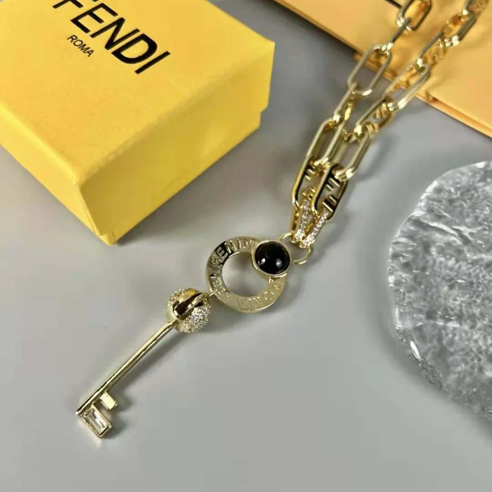 Fendi Master Key Necklace Gold for Women in colored Necklace