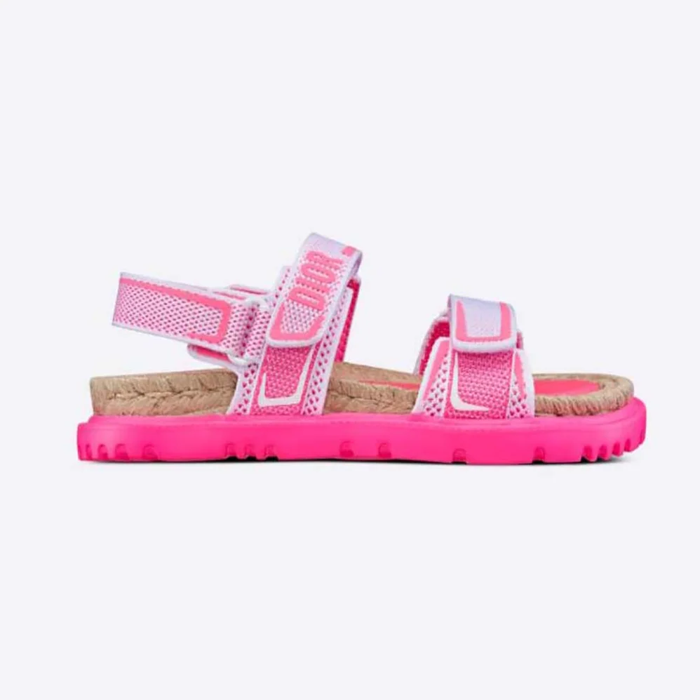 Dior Dioract Sandal White and Bright Pink Technical Mesh and Rubber for Women