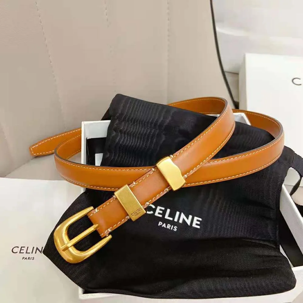 Celine Small Western Belt in Natural Calfskin for Women in Tan Celine Small Western Belt in Natural Calfskin for Women in Tan