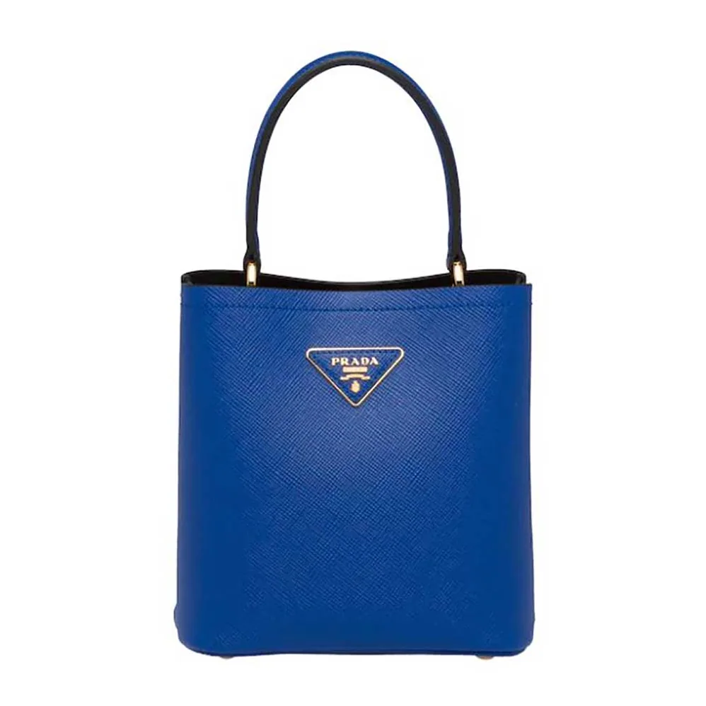 Prada Small Saffiano Leather Prada Panier Bag for Women in Navy Prada Small Saffiano Leather Prada Panier Bag for Women in Navy
