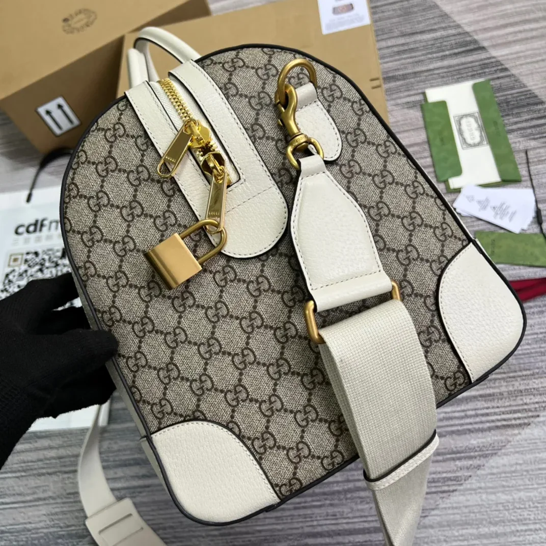 Gucci Ophidia Medium Duffle Bag in Beige Gold Hardware Gucci Ophidia Medium Duffle Bag in Beige Gold Hardware