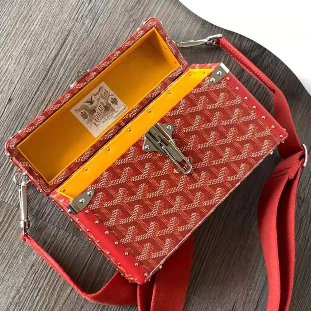 Goyard Cassette Trunk Bag in Goyardine Canvas & Clamecy Cowhide for Women in Red