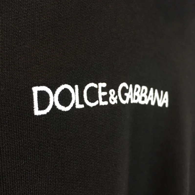 Dolce Gabbana D&G Cotton Sweatshirt with Embroidery and Hood for Men in Black Dolce Gabbana D&G Cotton Sweatshirt with Embroidery and Hood for Men in Black