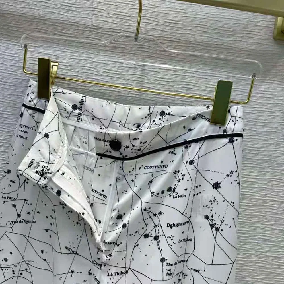 Dior Chez Moi Pants White Dior Zodiac Silk Twill for Women Dior Chez Moi Pants White Dior Zodiac Silk Twill for Women
