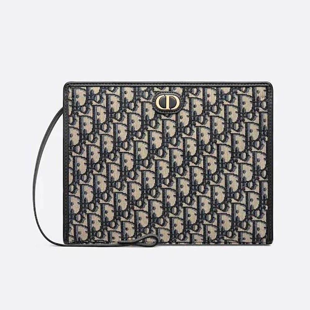 Dior Medium 30 Montaigne Pouch Blue Dior Oblique Jacquard for Women Dior Medium 30 Montaigne Pouch Blue Dior Oblique Jacquard for Women