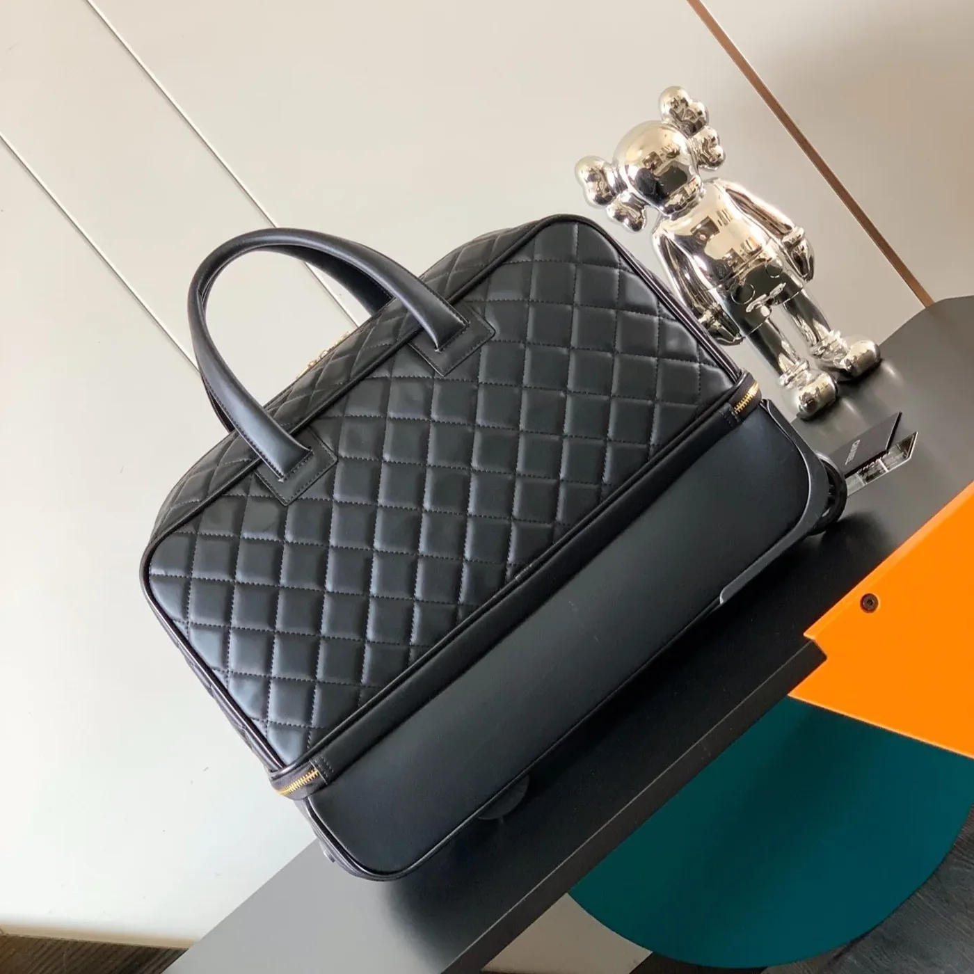 Chanel Classic Diamond in Quilted Suitcase Black /