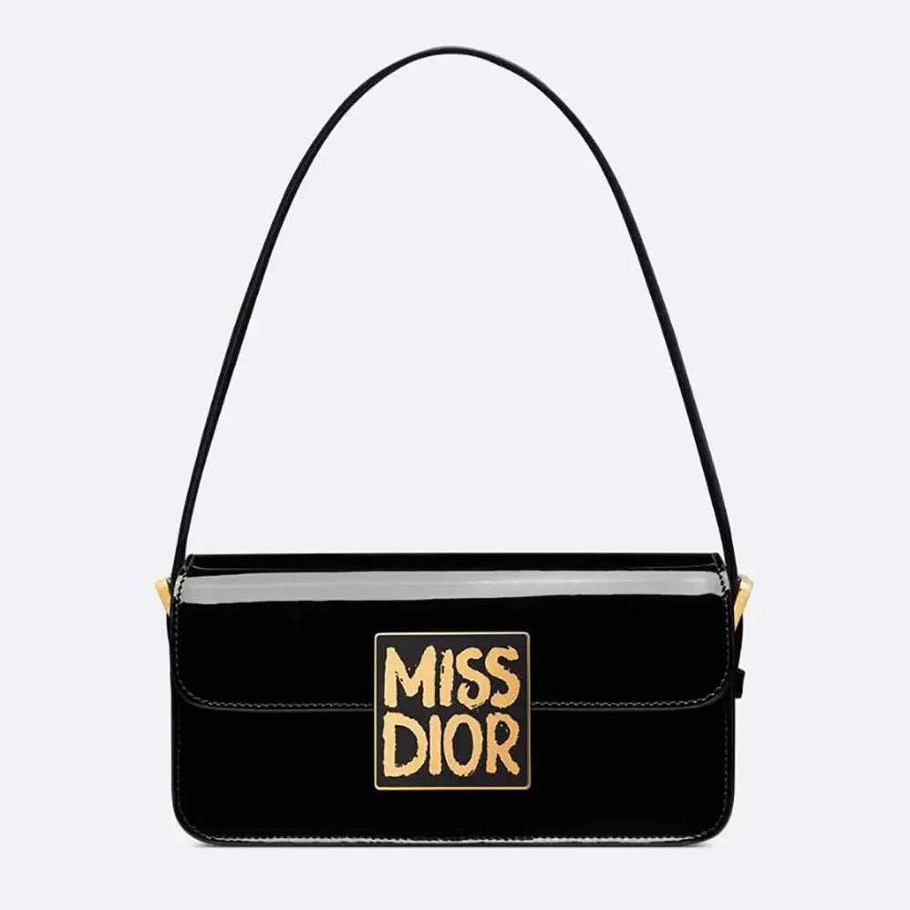 Dior Miss Dior Flap Bag Black Patent Calfskin for Women Dior Miss Dior Flap Bag Black Patent Calfskin for Women