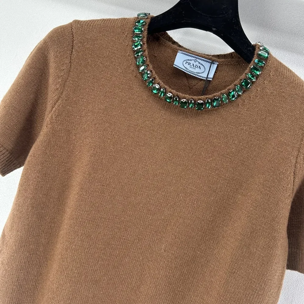Prada Wool And Cashmere Crew for Women in Neck Sweater