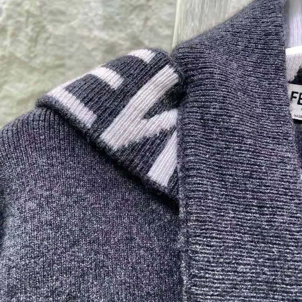 Fendi Sweater Gray Cashmere and Wool Pullover for Women