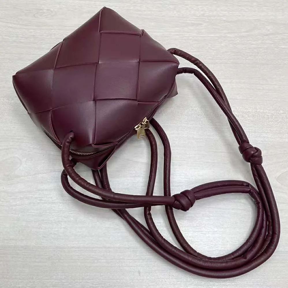 Bottega Veneta Mini Cassette Camera Bag for Women in Maroon