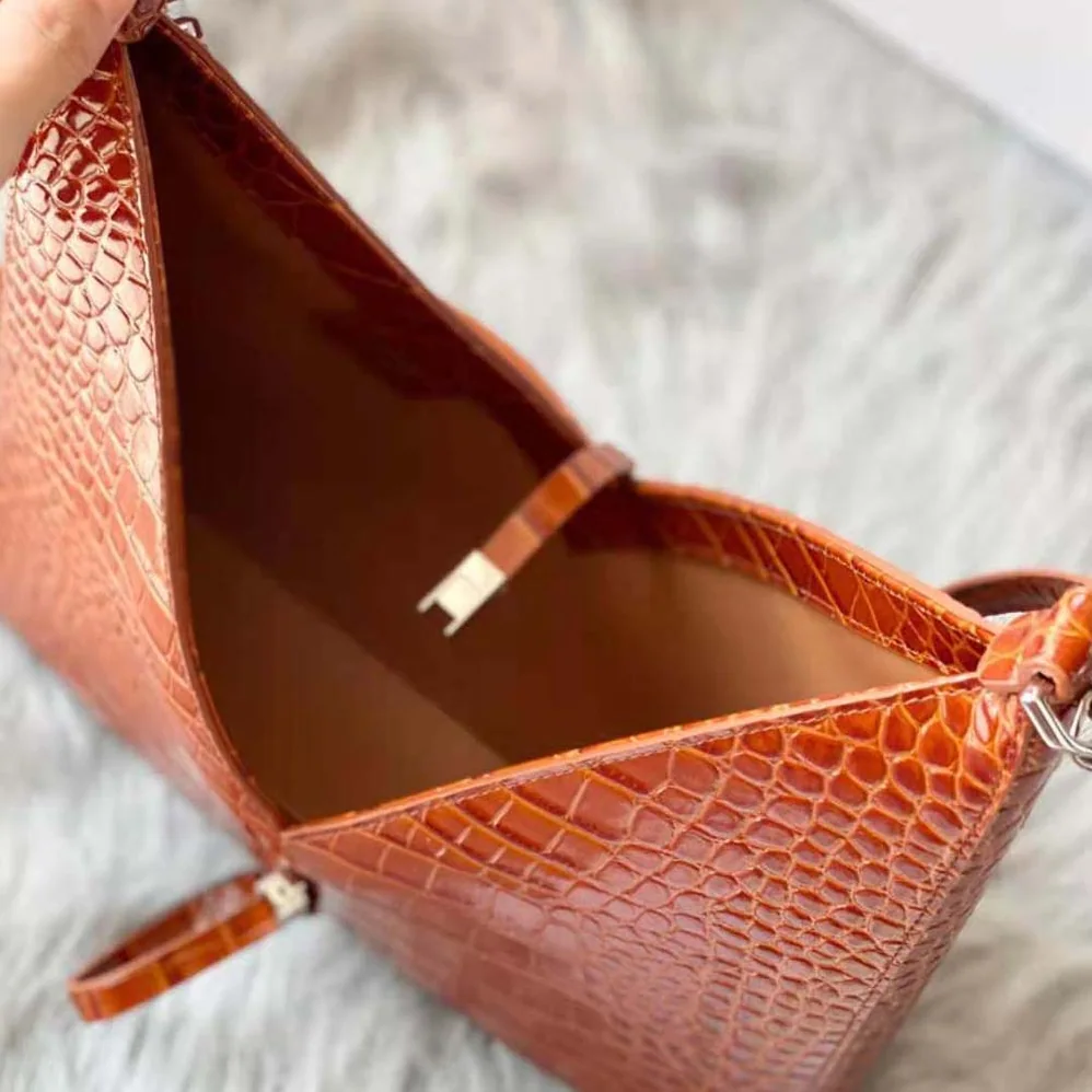 Givenchy Small Cut Out Bag in Crocodile Effect Leather with Chain for Women in Brown Givenchy Small Cut Out Bag in Crocodile Effect Leather with Chain for Women in Brown