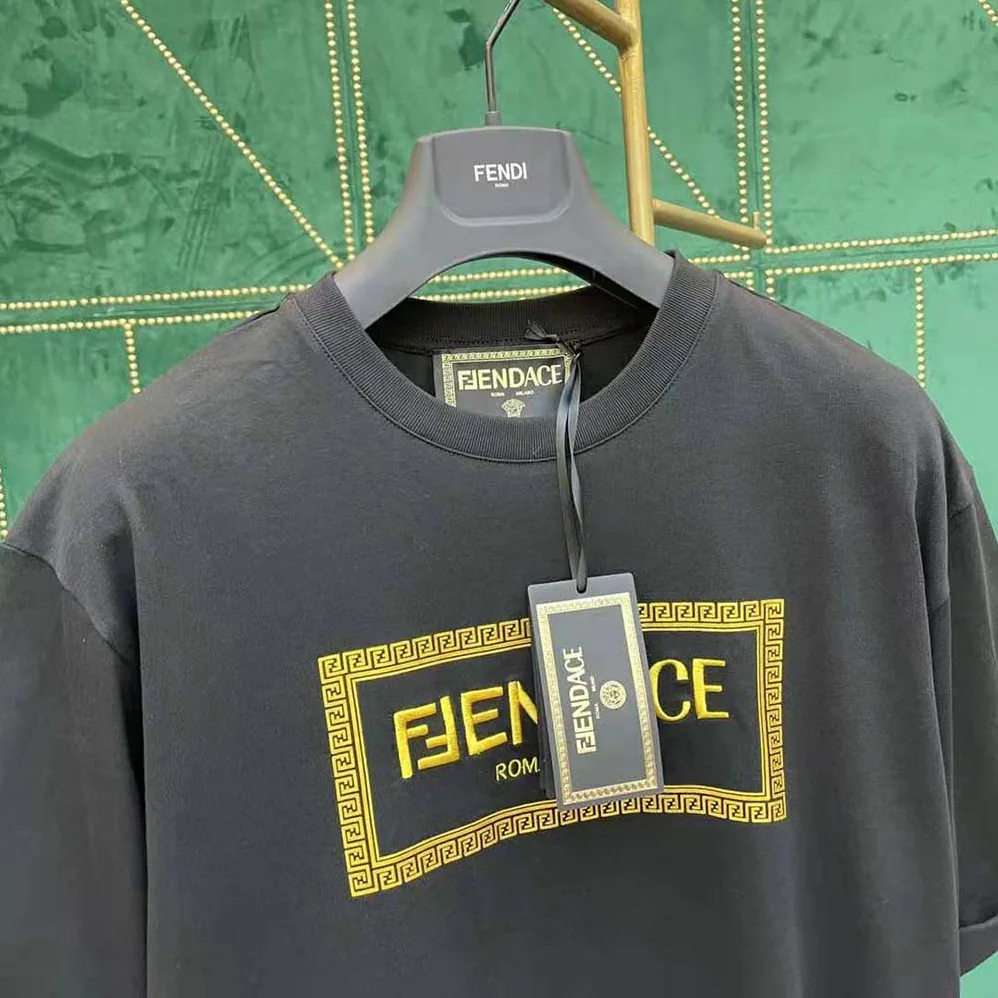Fendi Fendace Logo Black Jersey T for Men in shirt Fendi Fendace Logo Black Jersey T for Men in shirt