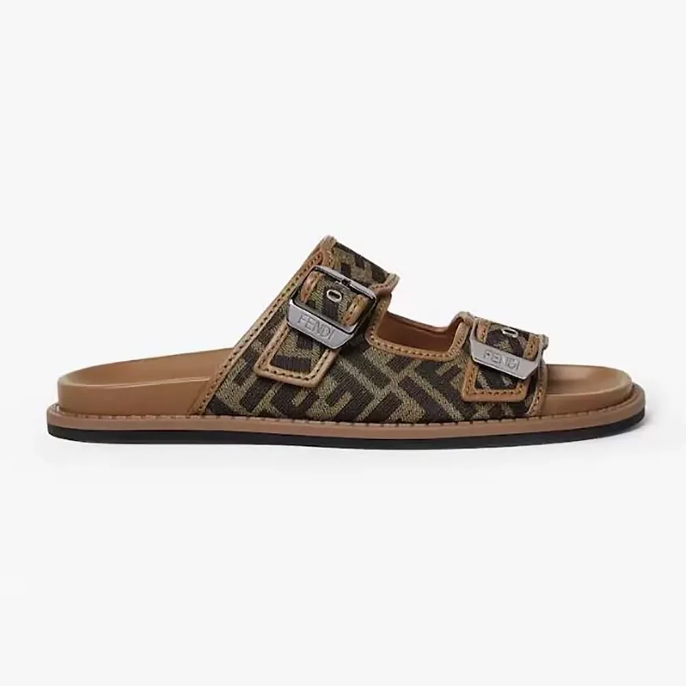Fendi Feel Sandals FF Jacquard Fabric Sandals for Unisex Fendi Feel Sandals FF Jacquard Fabric Sandals for Unisex