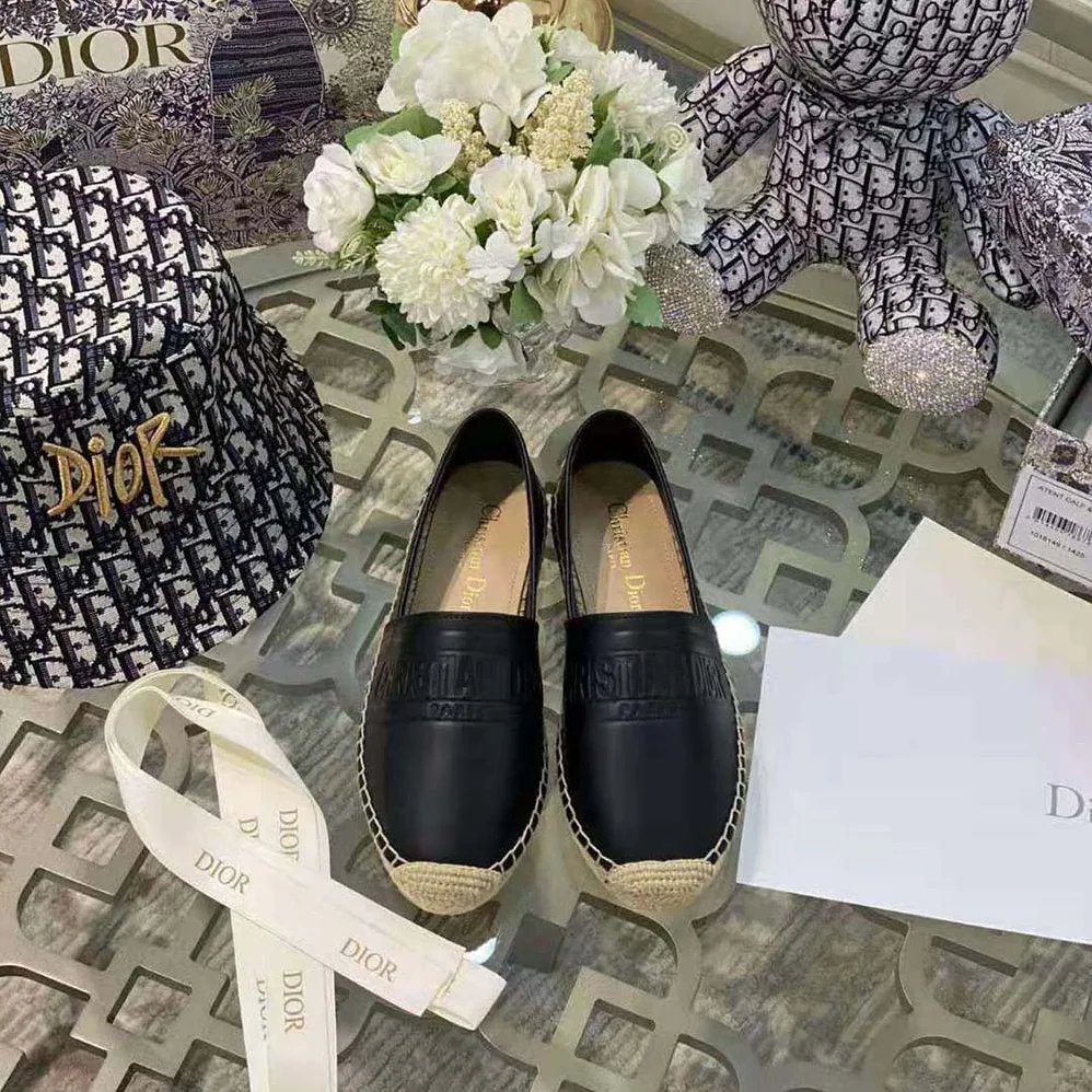 Dior Dior Granville Espadrille Black Embossed Lambskin for Women Dior Dior Granville Espadrille Black Embossed Lambskin for Women