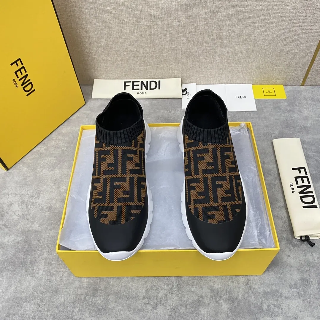 Fendi FD Slip-On Sneakers Brown 7E1254A7MNF17ML