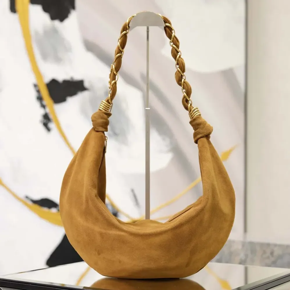 Saint Laurent YSL Amalia Small Hobo In Lambskin for Women in Brown