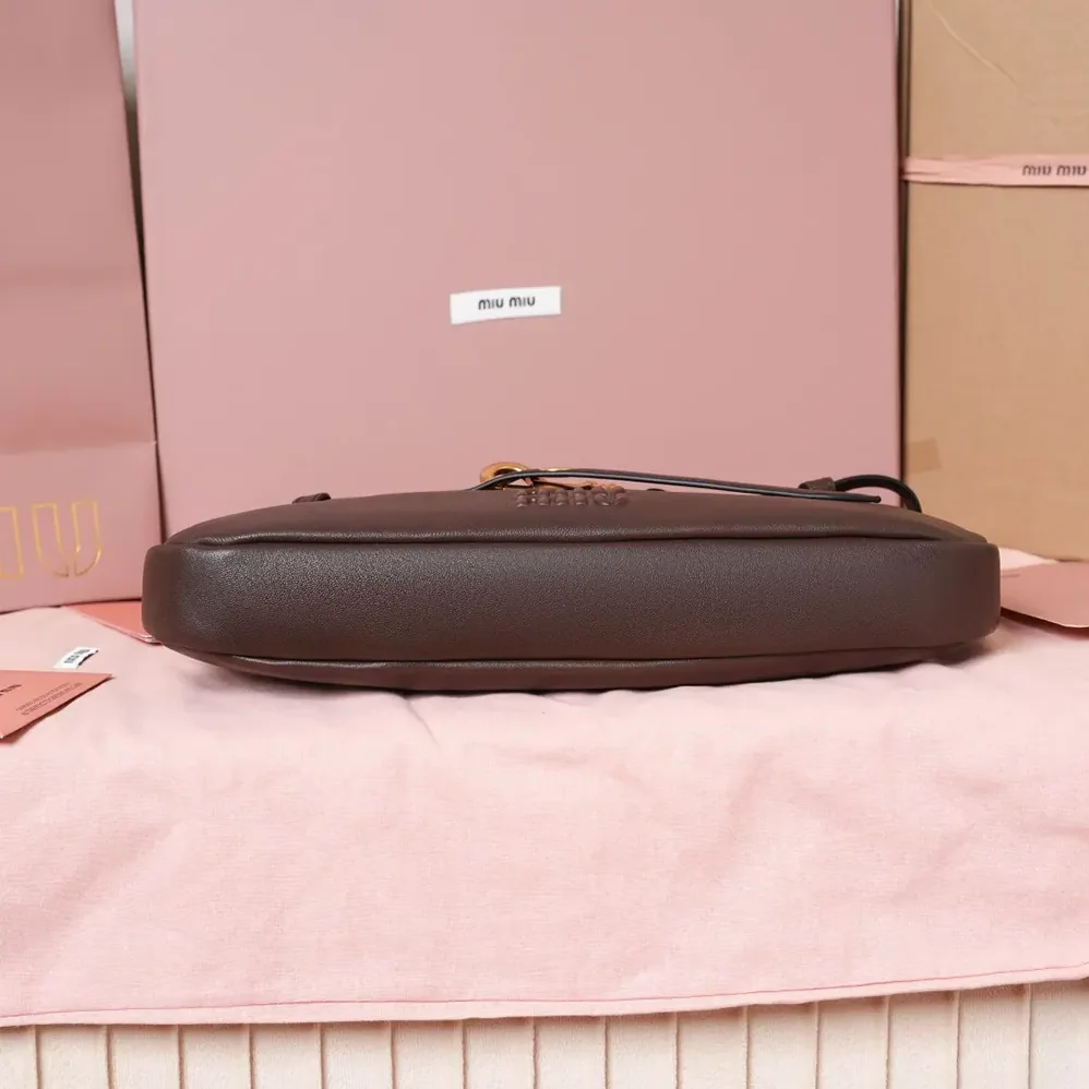 Miu Miu Aventure Nappa Leather Bag for Women in Briarwood Miu Miu Aventure Nappa Leather Bag for Women in Briarwood
