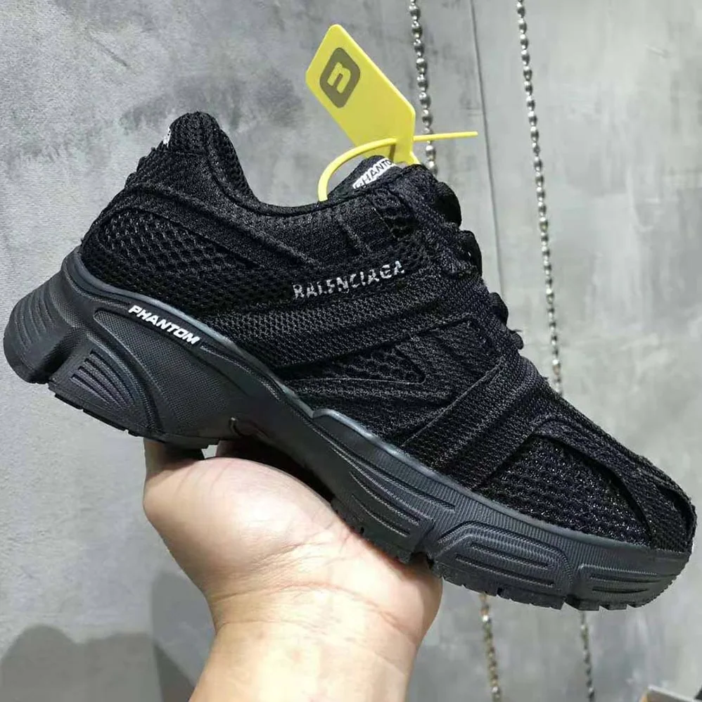 Balenciaga Phantom Sneaker in Black Monocolor Fabric and Mesh for Unisex