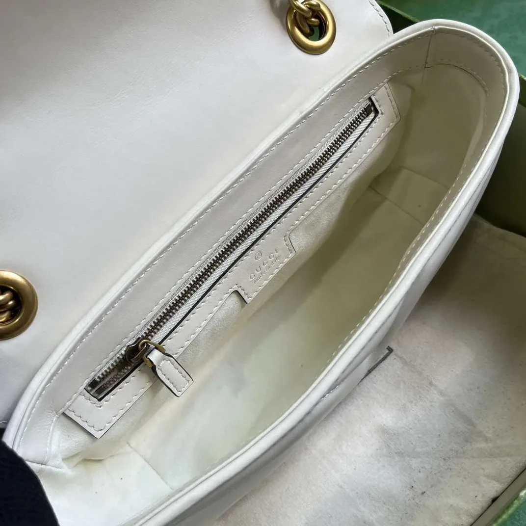 Gucci Marmont Matelasse Mini Shoulder Bag in White Gold Hardware Gucci Marmont Matelasse Mini Shoulder Bag in White Gold Hardware