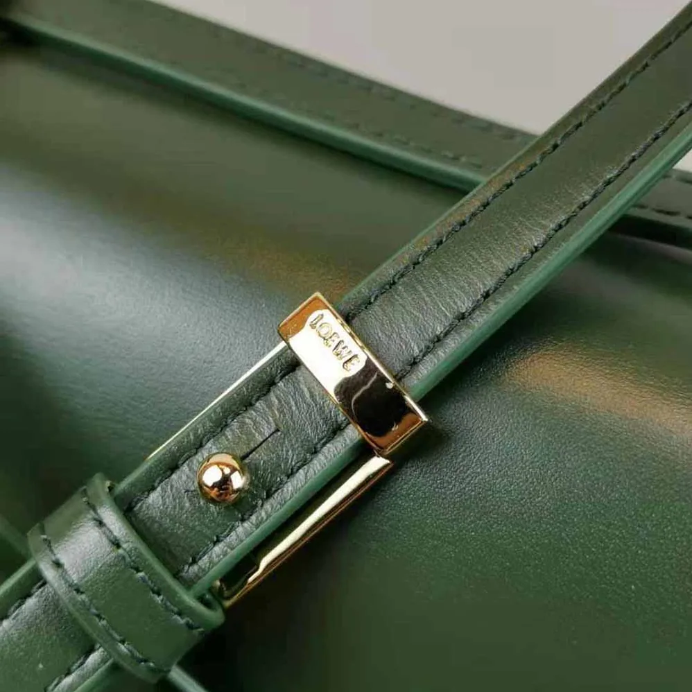 Loewe Barcelona Bag in Silk Calfskin for Women in Green