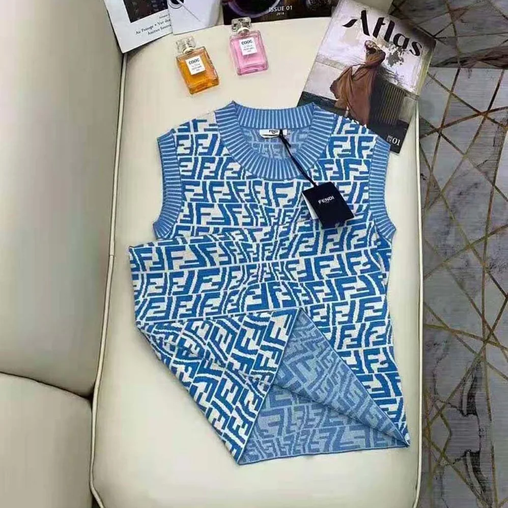Fendi Dress Light Blue Viscose Dress for Women Fendi Dress Light Blue Viscose Dress for Women