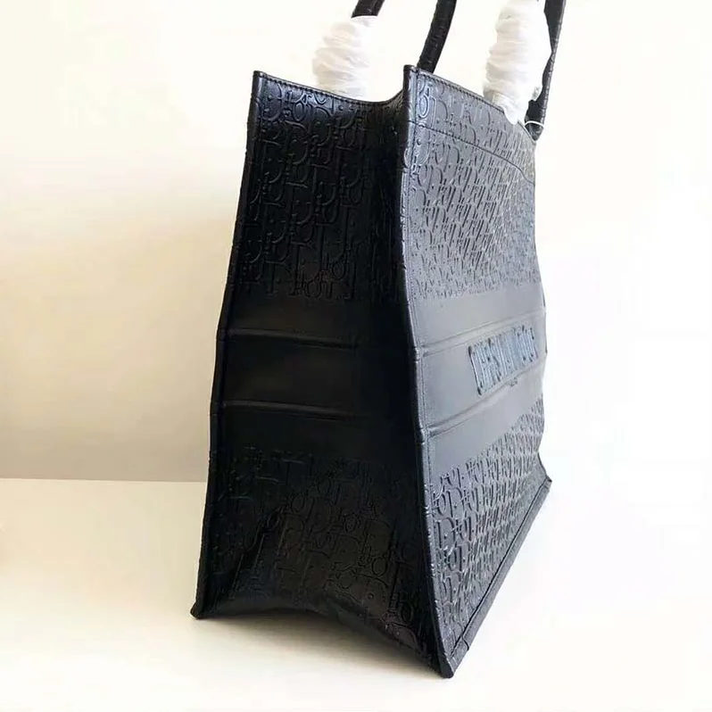 Dior Lady Dior Book Tote Bag in Embossed Calfskin in Black Dior Lady Dior Book Tote Bag in Embossed Calfskin in Black