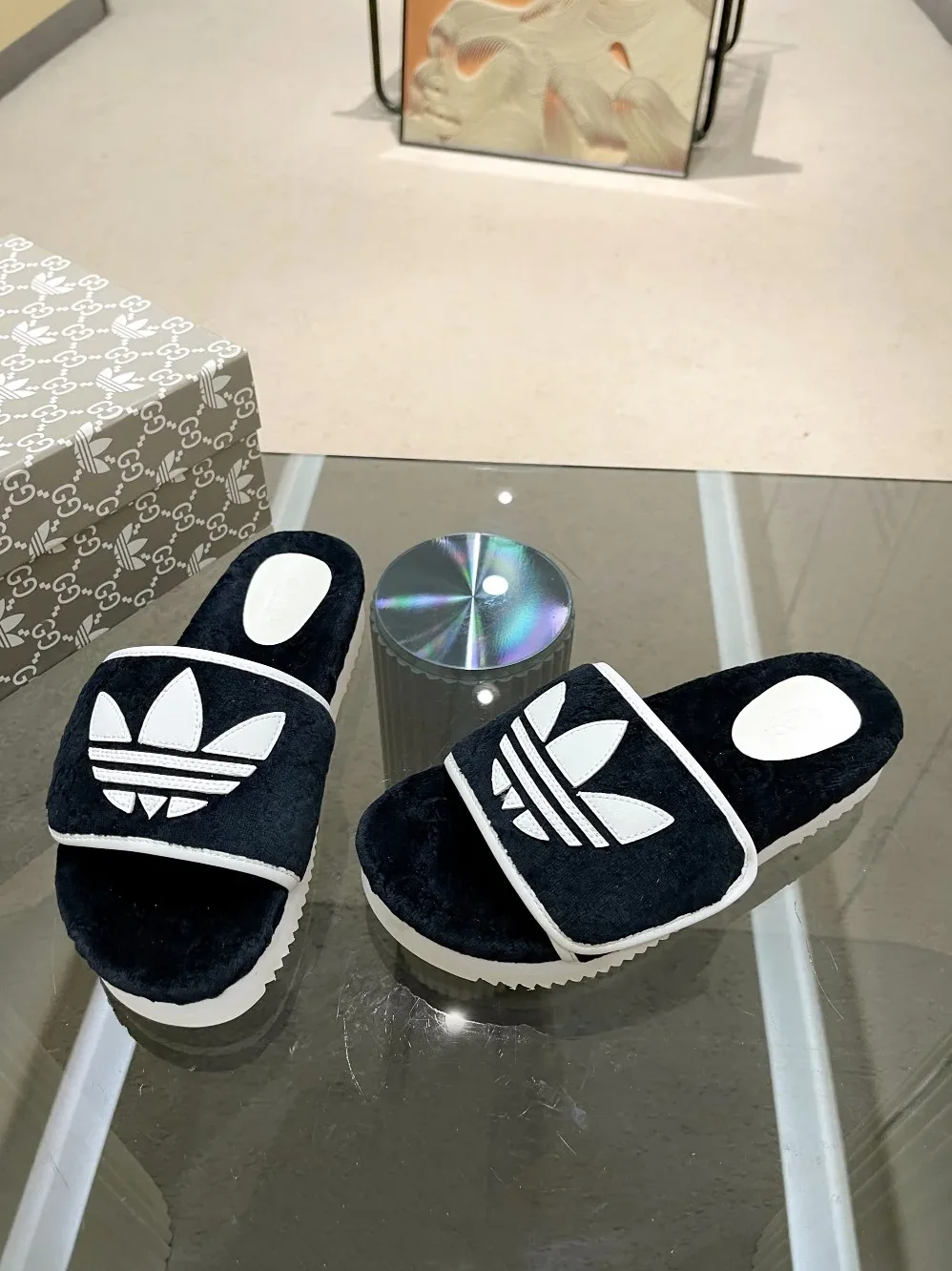 Gucci x Adidas GG Platform Sandal Black for Women Gucci x Adidas GG Platform Sandal Black for Women