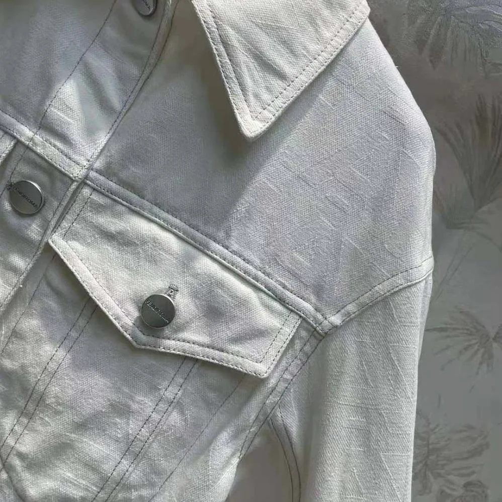 Fendi Blouson White Denim Fendi by Marc Jacobs Jacket for Women